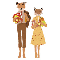 valentines_ss fox valentine fantastic anderson Sticker