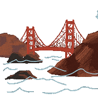 isabellacarmenate california bridge san fransisco isabellaart Sticker