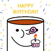 Happy Birthday Coffee Sticker
