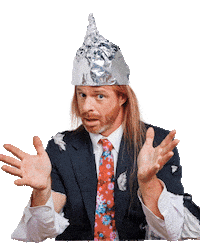 awakenwithjp conspiracy newscaster tin foil hat tin foil Sticker