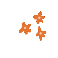 Smallyingg flowers aesthetic orange doodle Sticker