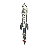 Space Rocket Sticker by Daze Off
