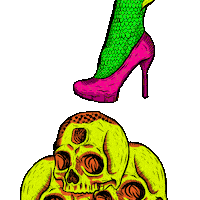 iamtokebi psychedelic women woman skull Sticker