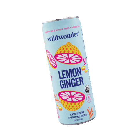 drinkwildwonder giphyupload organic lemon ginger Sticker
