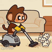Monkey Vacuuming GIF by Chimpers