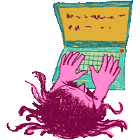 Computer Working Sticker