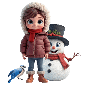 Boys Girls Snowman Sticker