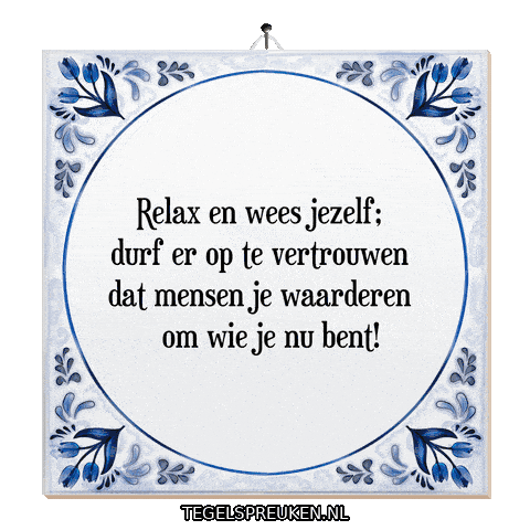 Relax Trots Sticker by Tegelspreuken.nl