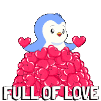 I Love You Hearts Sticker by Pudgy Penguins