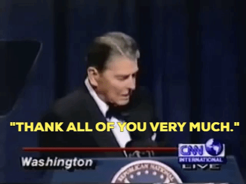 ronald reagan thank you GIF