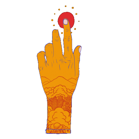 happyborders giphyupload sun hand wisdom Sticker