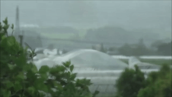 Heavy Wind From Typhoon Nanmadol Causes Damage in Japan
