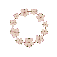 Bpbear_artwork flowers sakura wreath cherry blossom Sticker