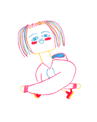 dibugabu hi colors walk doodle GIF