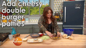 double cheeseburger cooking GIF by Rachael Ray Show