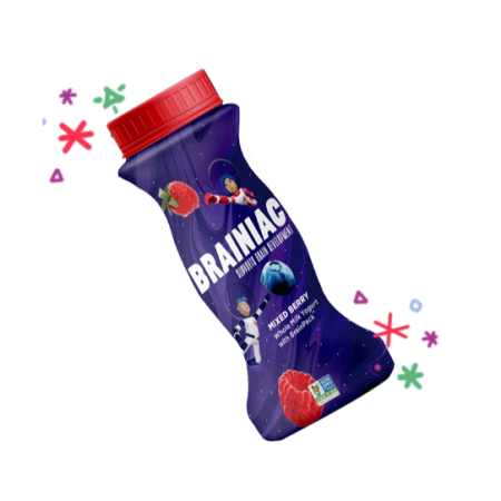brainiackids yogurt brainiac brain food apple sauce Sticker