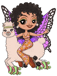 Butterfly Roller Skate Sticker by Camilla Art Illustrations