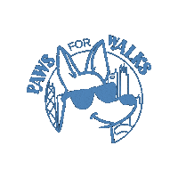 PawsForWalks dog blue dog walker pet sitting Sticker