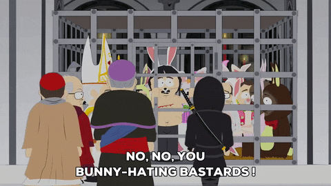 Rabbit costume pope jail GIF by South Park 