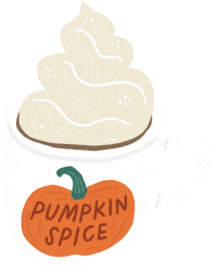 Pumpkin Spice Illustration Sticker by Sophie Potter