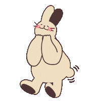 tsengtoudesign love bunny rabbit blush Sticker