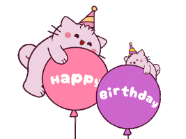 Happy Birthday Cat Sticker by Pembe