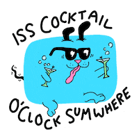 shawnbowers cocktail shawnbowers drinking dog dog blob Sticker