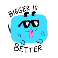 shawnbowers blue dog fat dog bigger is better shawnbowers Sticker