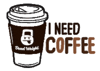 Wake Up Coffee Sticker by Kettlebell Gains Apparel