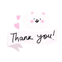 Pink Thank You Sticker by Fawa