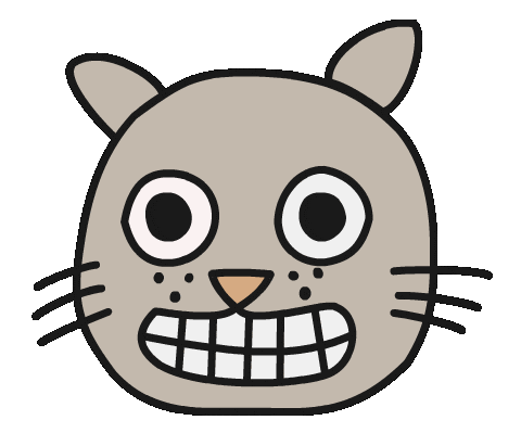 Cat Grimace Sticker by Thank You Coffee