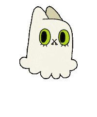 Cat Ghost Sticker by MAO