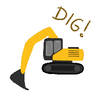 Dig Excavator Sticker