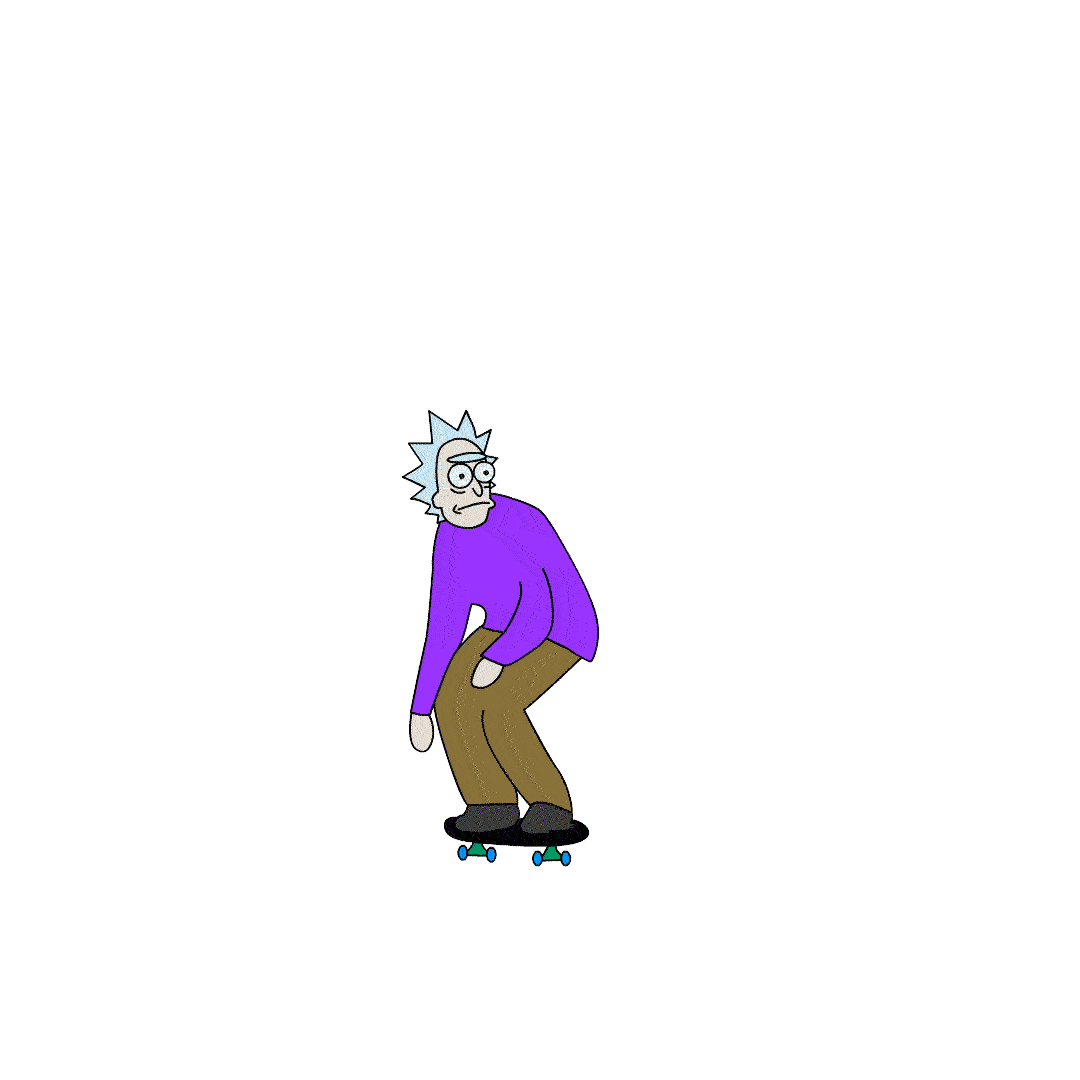 rick and morty skate Sticker