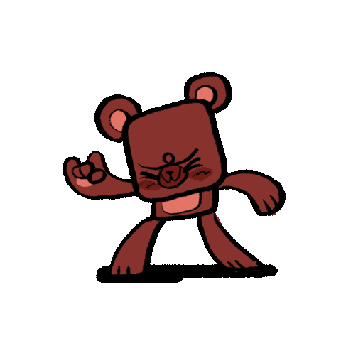 emmanuelpsh giphyupload cartoon animated bear Sticker