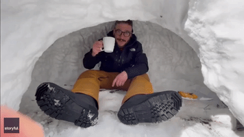 Montreal Man Demonstrates How to Build the Perfect Snow Shelter