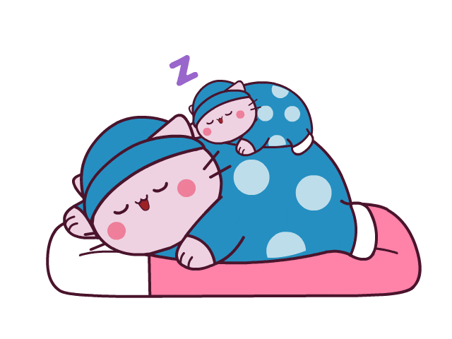 Sleepy Night Time Sticker by Pembe