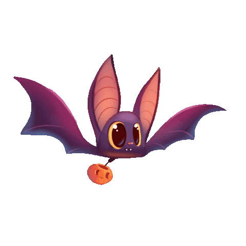 Bat Flying Halloween Sticker by Hooray Studios