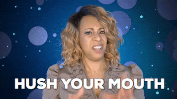 ComedianHollyLogan stop quiet shhh stop it GIF