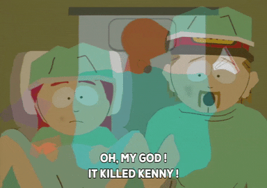 scared kenny mccormick GIF by South Park 