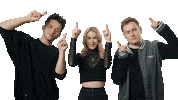 VIZEMUSIC pointing click click here pointing up Sticker