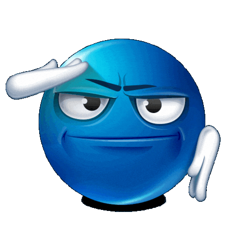 X-Edition blue emoji salute emoticon Sticker
