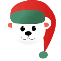 Merry Christmas Bear Sticker