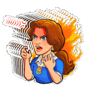 vokigames halloween angry fire stop Sticker