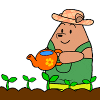Bear Plants Sticker
