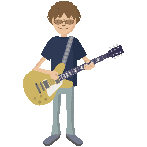 dmaplab music cute man guitar Sticker