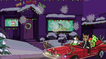 Christmas Illustration GIF by Gutter Cat Gang