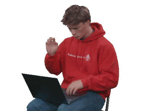 Laptop Studying Sticker by Radboud University