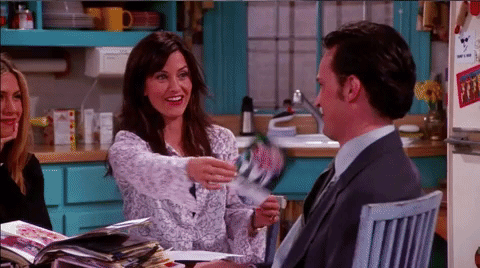 it's like one mind friends. monica. chandler GIF