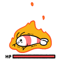 tired on fire Sticker by pikaole